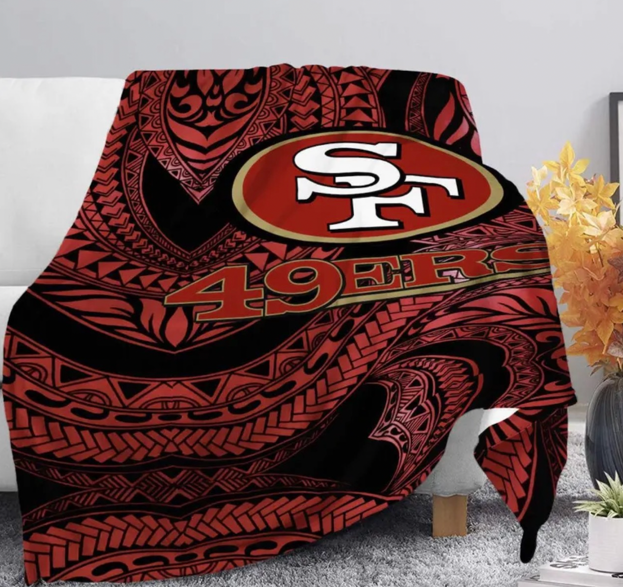Custom 49ers Football Tribal Fleece Blanket