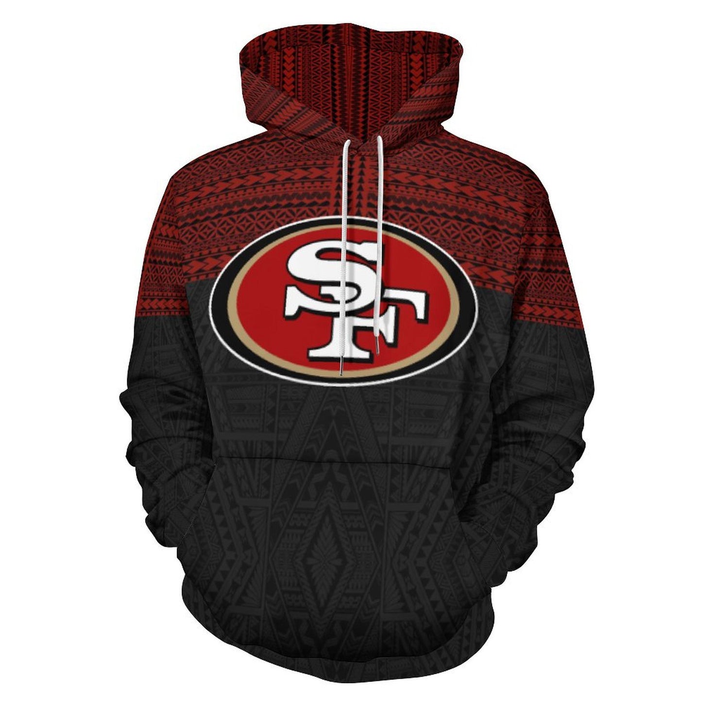 San Francisco (SF) Tribal Design Hoodie | Polynesian NFL Hoodie