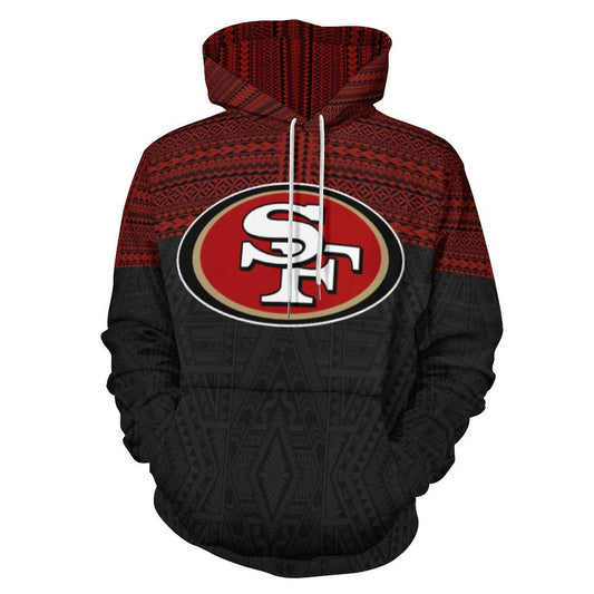 San Francisco (SF) Tribal Design Hoodie | Polynesian NFL Hoodie