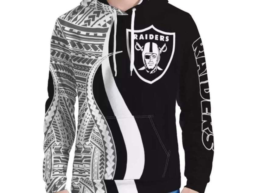 Raiders Tribal Design Hoodie | Polynesian NFL Hoodie