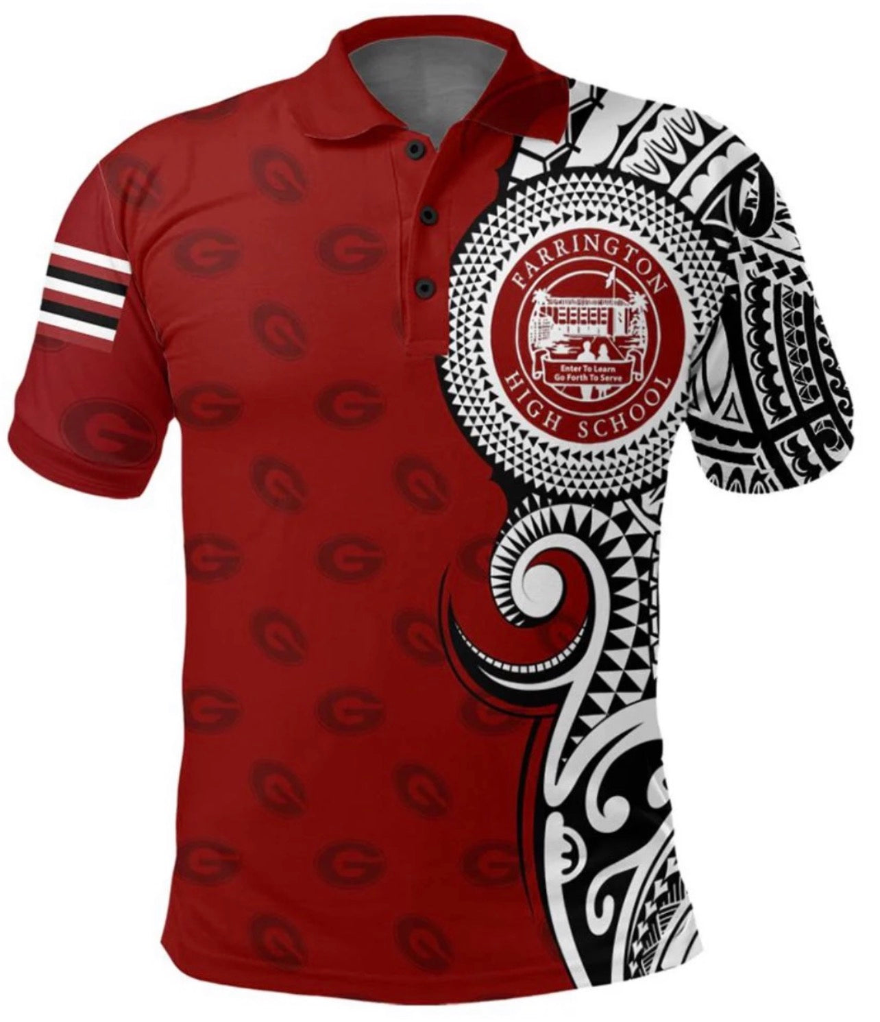 Farrington High School Polynesian Tribal Polo Shirt