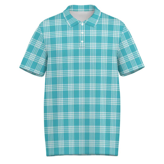 Hawaiian Turquoise Palaka Polo Shirt