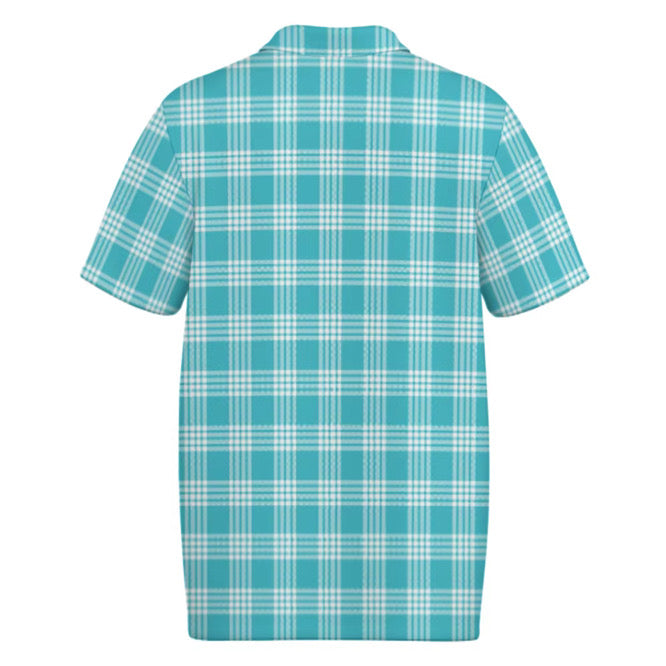 Hawaiian Turquoise Palaka Polo Shirt