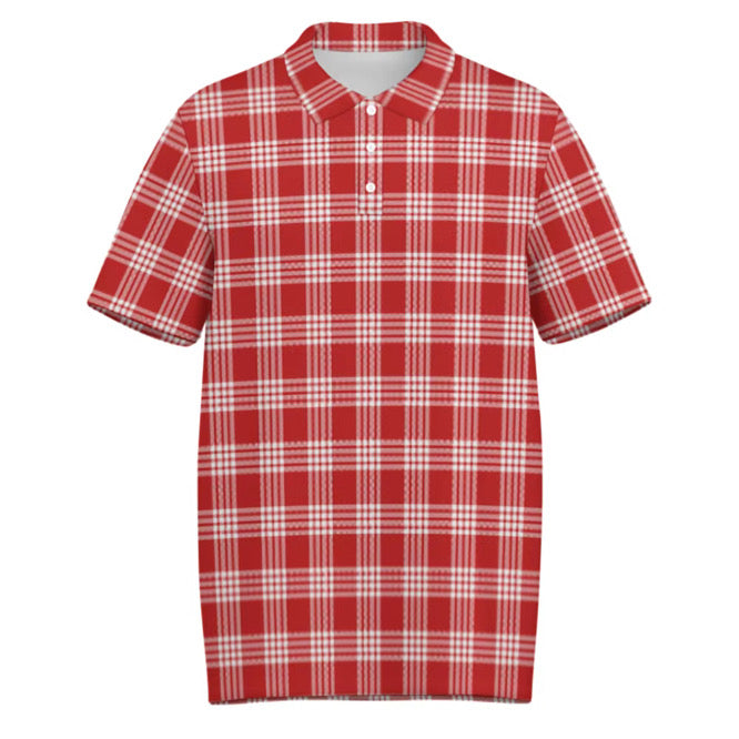 Hawaiian Red Palaka Polo Shirt