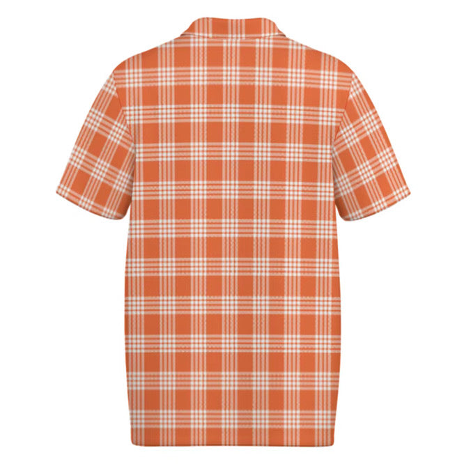 Hawaiian Orange Palaka Polo Shirt