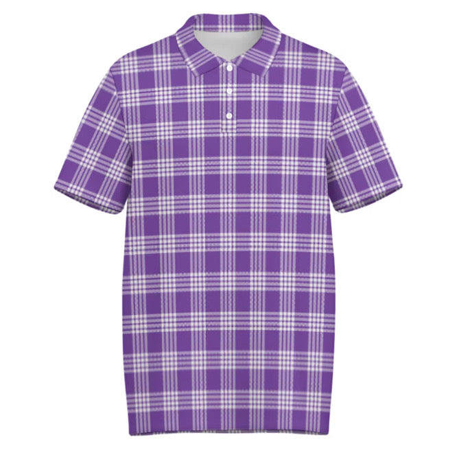 Hawaiian Purple Palaka Polo Shirt