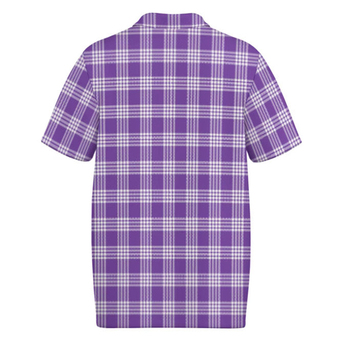 Hawaiian Purple Palaka Polo Shirt