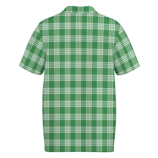 Hawaiian Green Palaka Polo Shirt