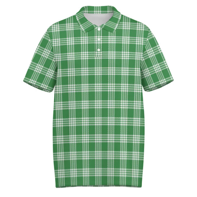 Hawaiian Green Palaka Polo Shirt