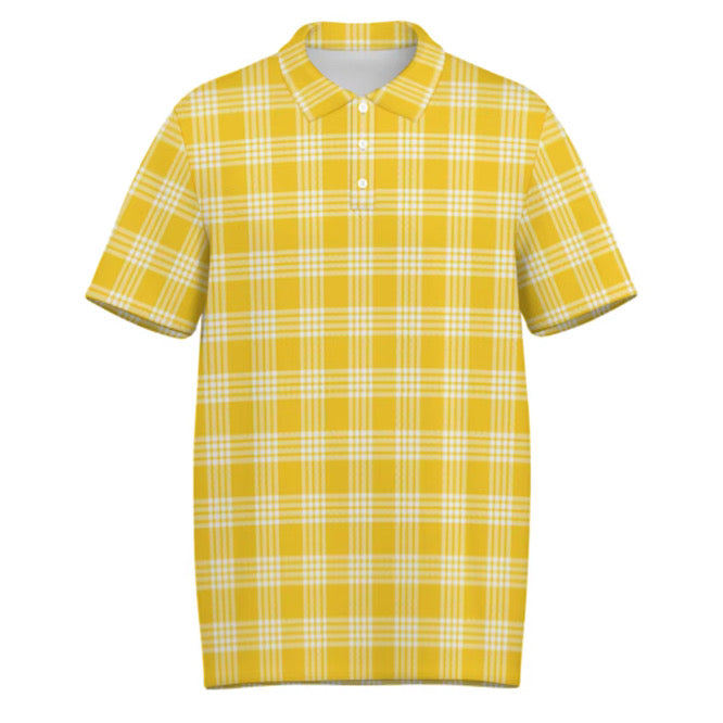 Hawaiian Yellow Palaka Polo Shirt