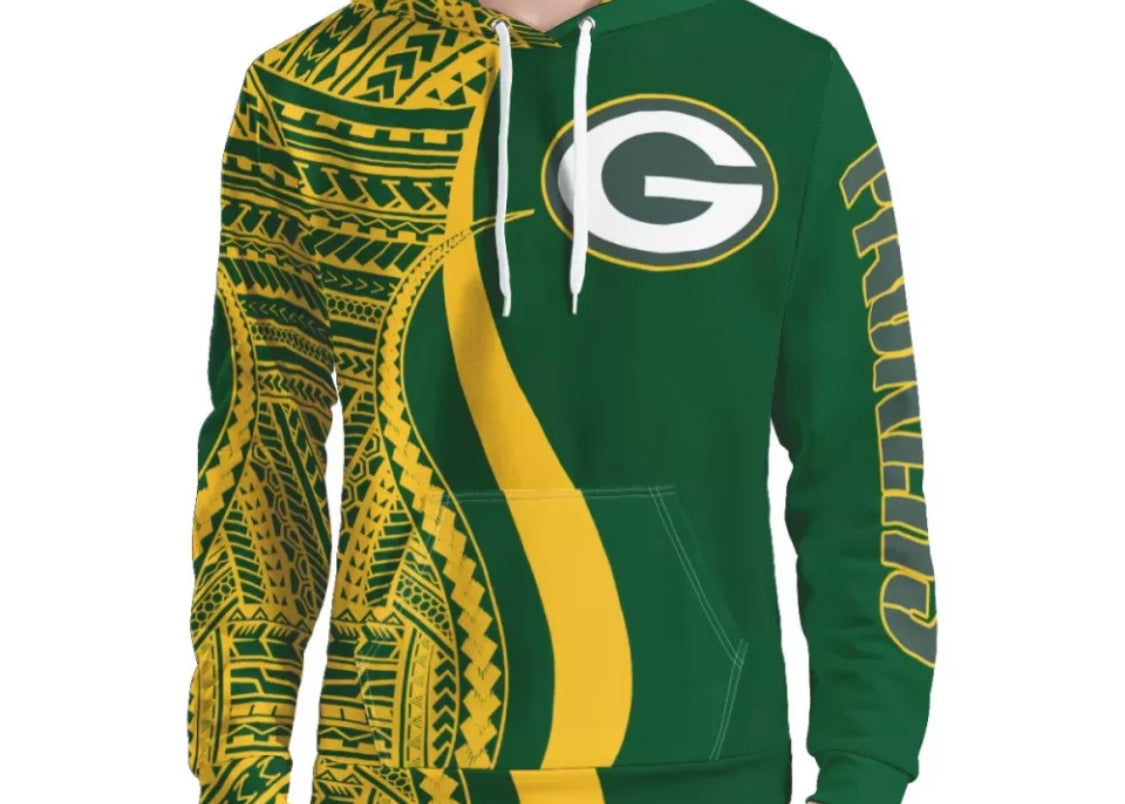 Green Bay Packers Tribal Design Hoodie | Polynesian NFL Hoodie