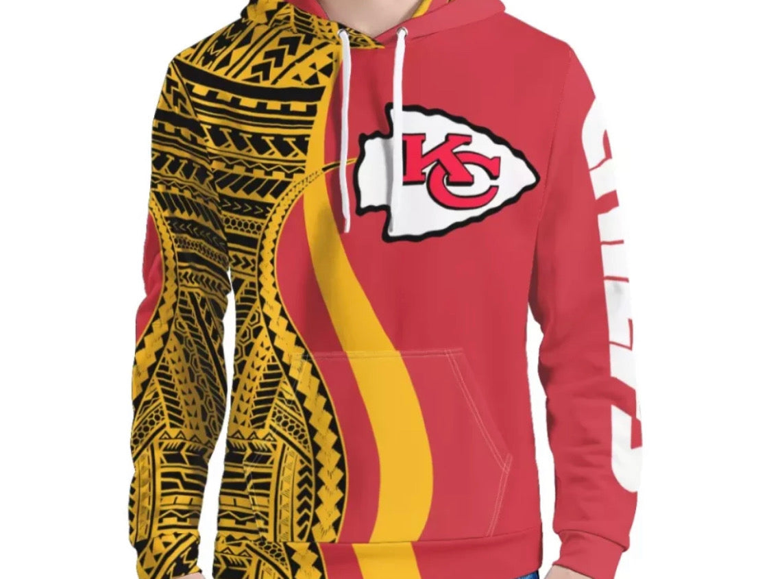 KC Chiefs Tribal Design Hoodie | Polynesian NFL Hoodie