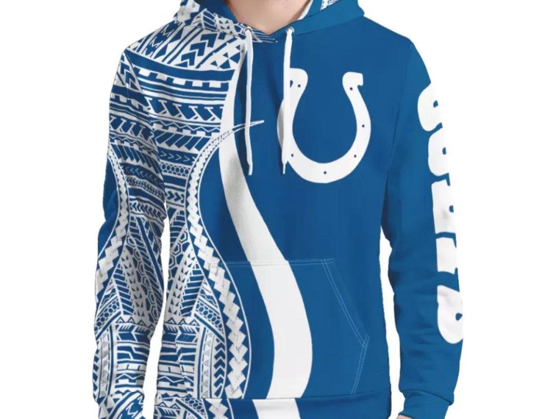 Indianapolis Colts Tribal Design Hoodie | Polynesian NFL Hoodie