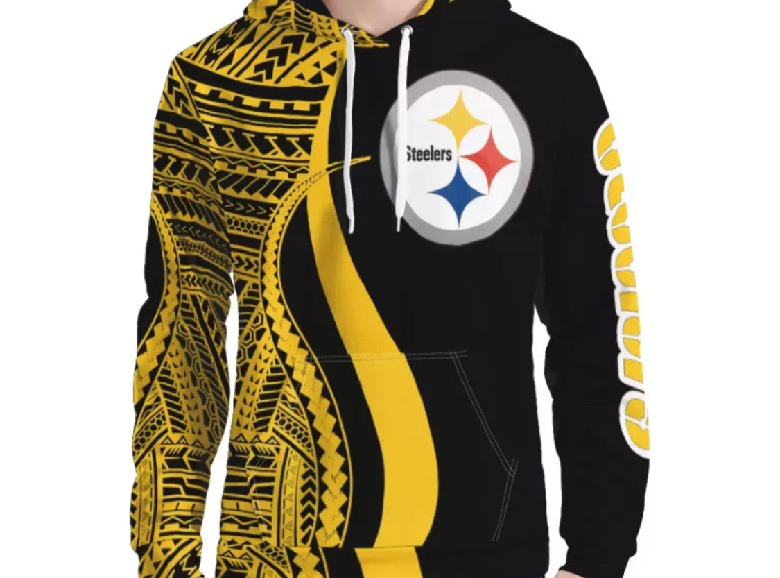 Pittsburgh Steelers Tribal Design Hoodie | Polynesian NFL Hoodie