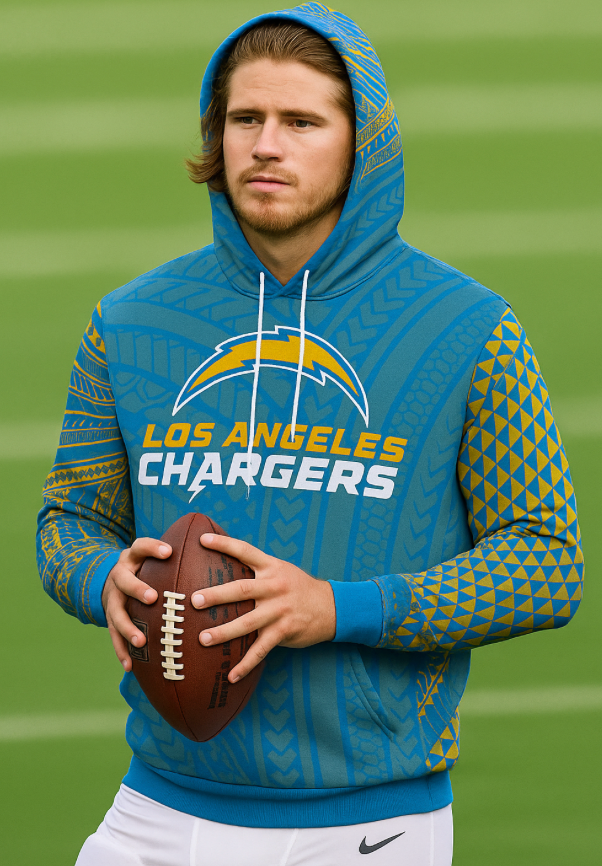 Chargers Tribal Design Hoodie | Polynesian NFL Hoodie