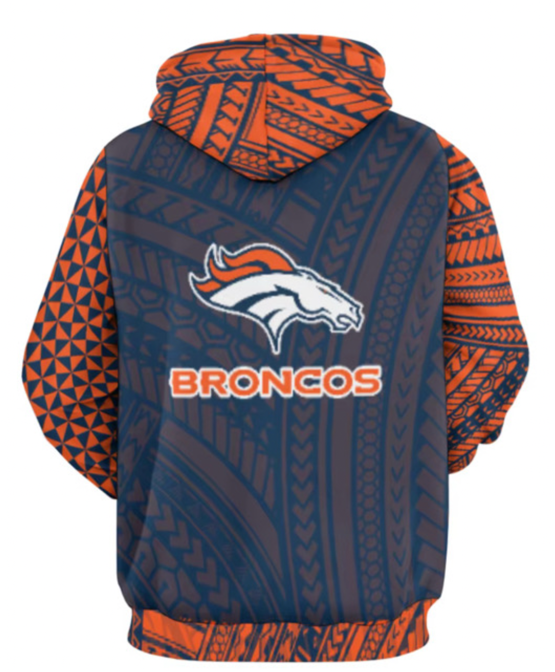 Broncos Tribal Design Hoodie | Polynesian NFL Hoodie