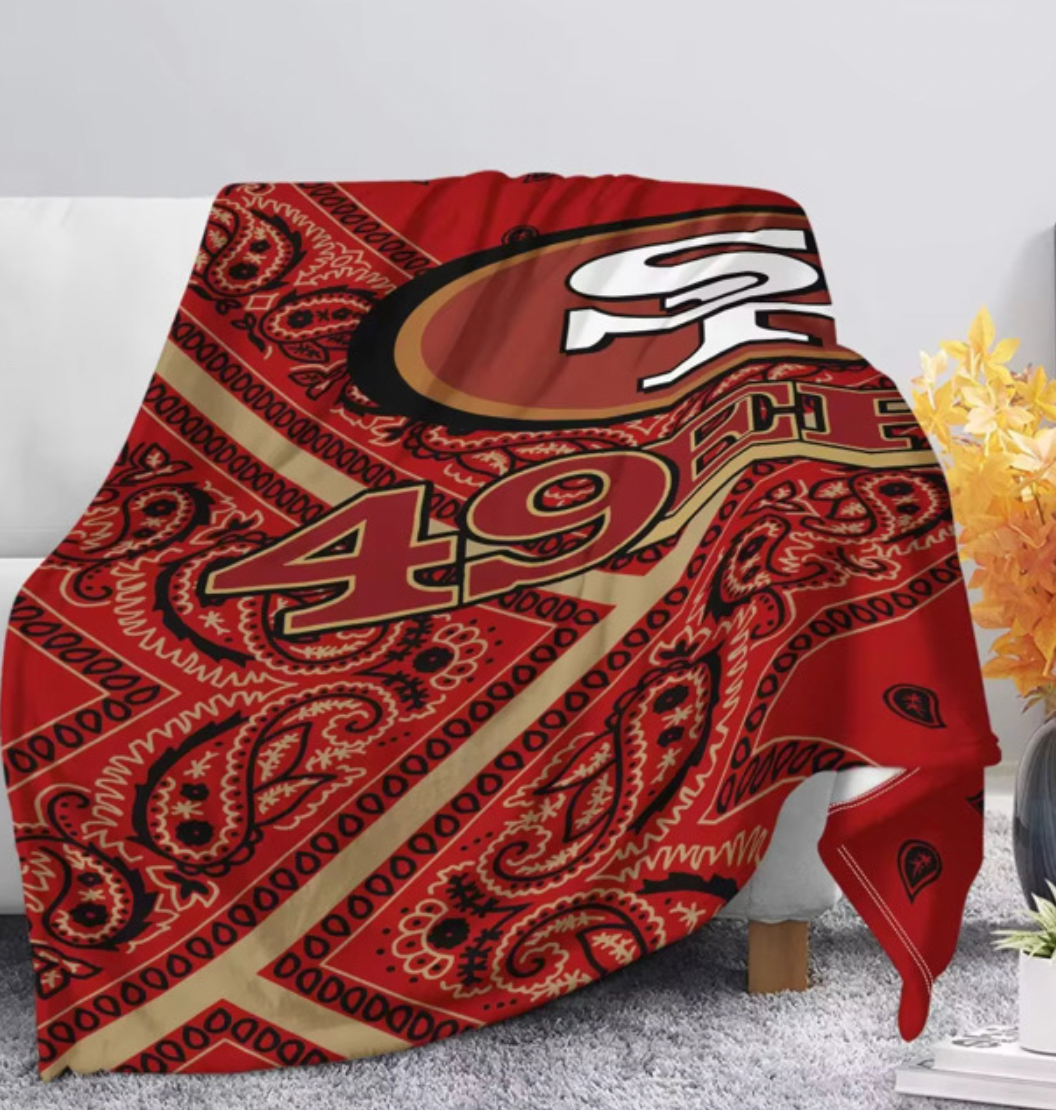 Custom 49ers Football Bandana Fleece Blanket