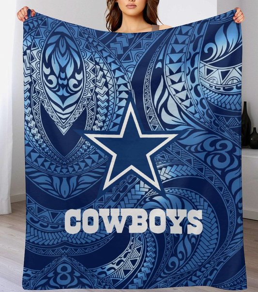 Custom Cowboys Football Tribal Fleece Blanket