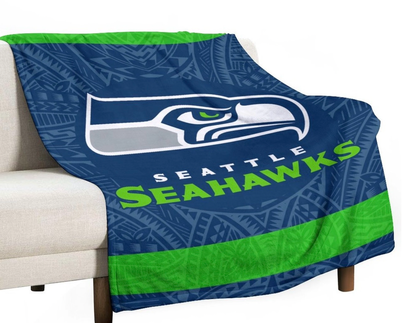 Custom Seahawks Football Tribal Fleece Blanket