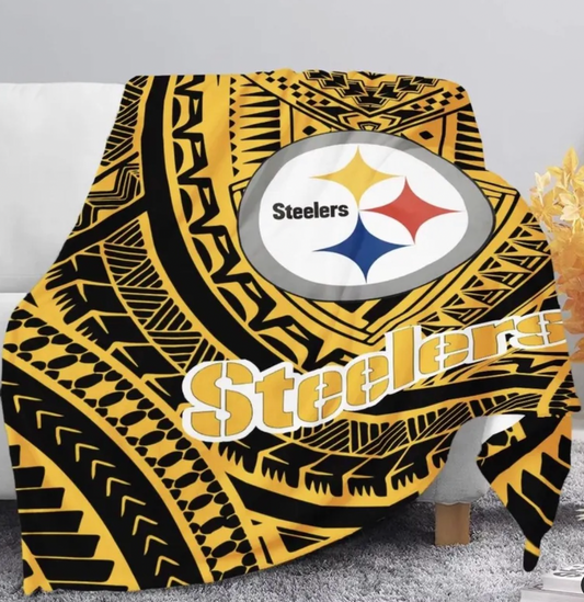 Custom Steelers Football Tribal Fleece Blanket