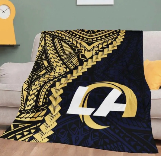 Custom LA Rams Football Tribal Fleece Blanket