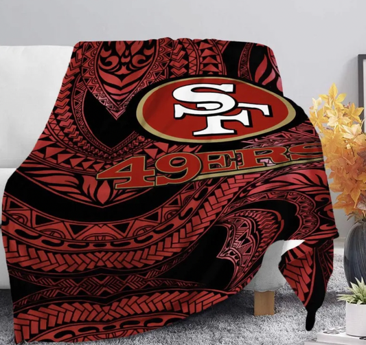 Custom 49ers Football Tribal Fleece Blanket