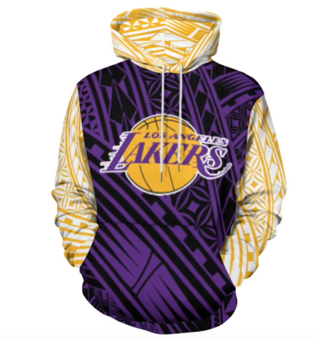Lakers Tribal Design Hoodie | Polynesian Basketball Hoodie