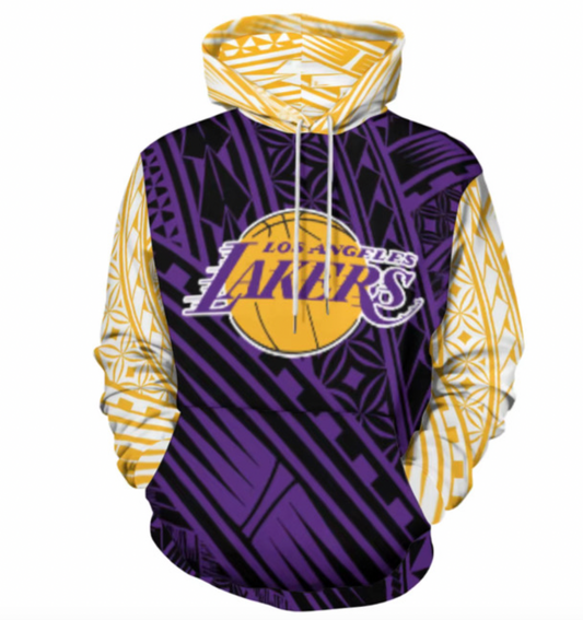 Lakers Tribal Design Hoodie | Polynesian Basketball Hoodie
