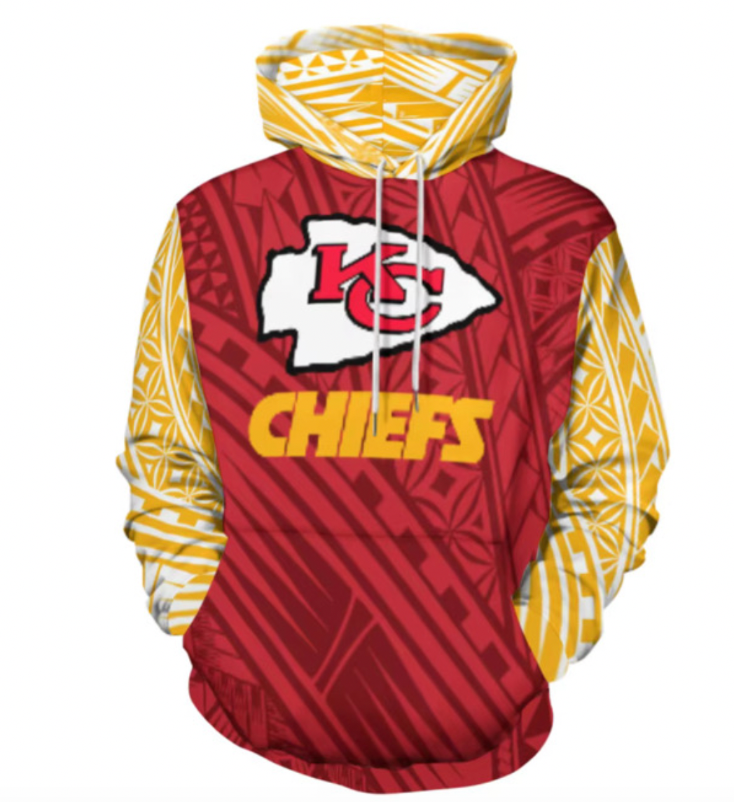 KC Chiefs Tribal Design Hoodie | Polynesian NFL Hoodie