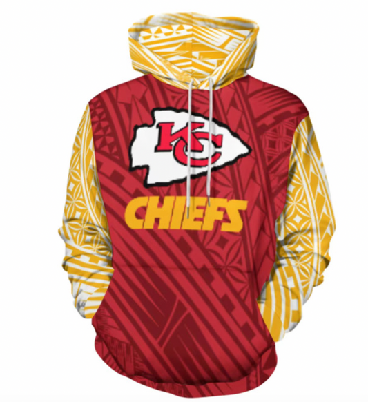 KC Chiefs Tribal Design Hoodie | Polynesian NFL Hoodie