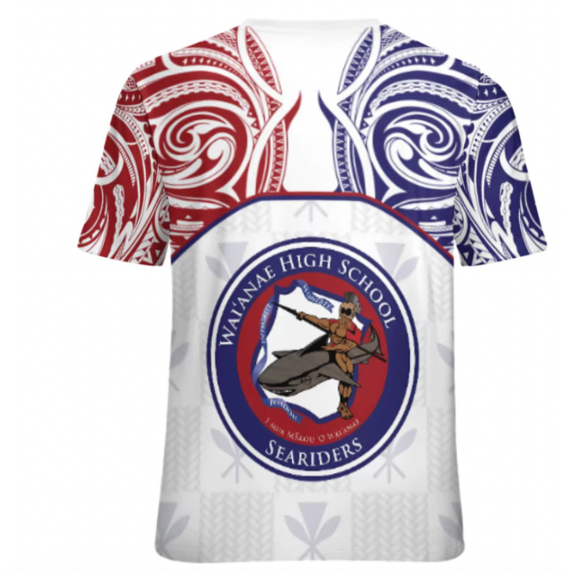 Waianae High White Tribal Dri-Fit Shirt • Island Style Design