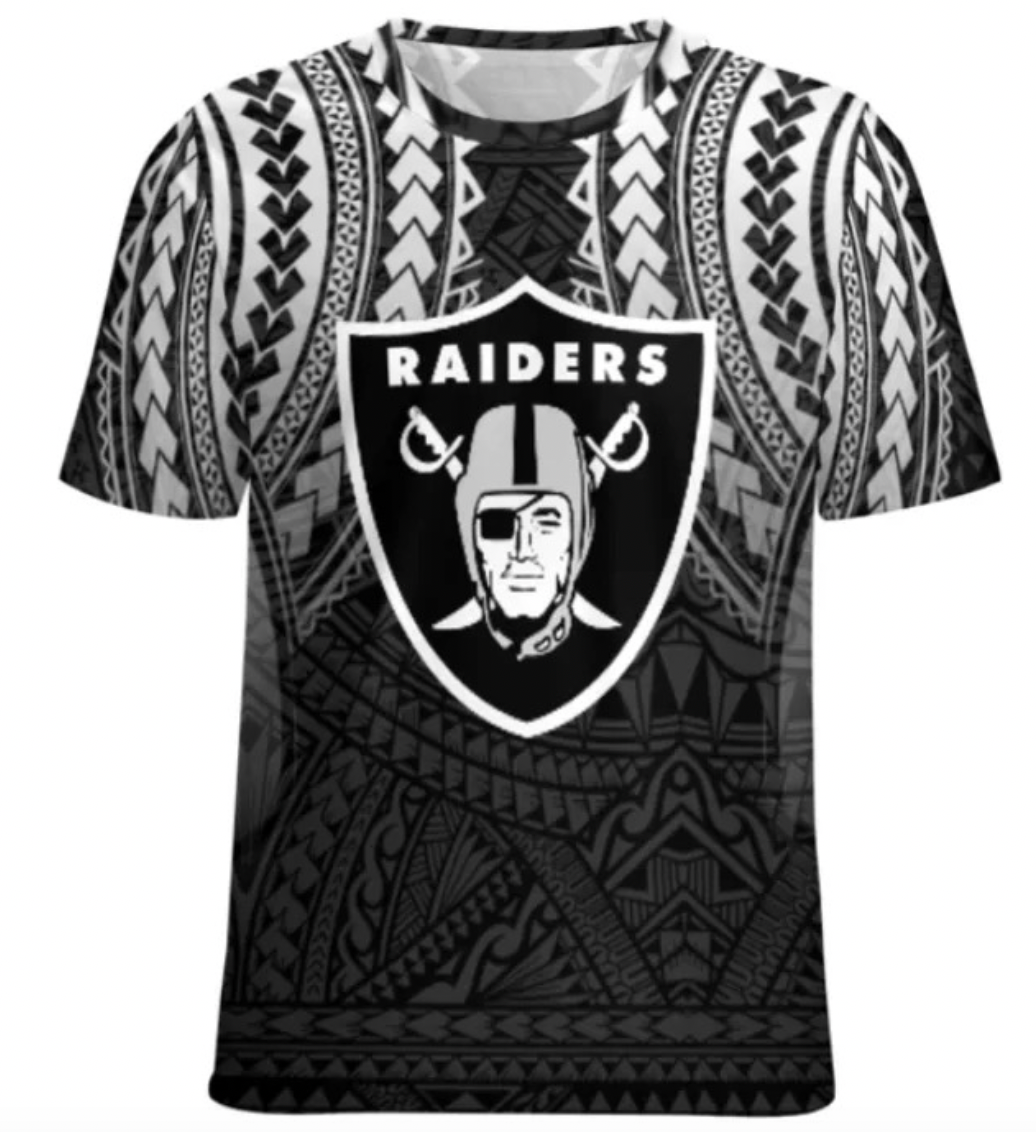 Exclusive Las Vegas Raiders Hawaiian Tribal Tee – Lightweight Dri-Fit