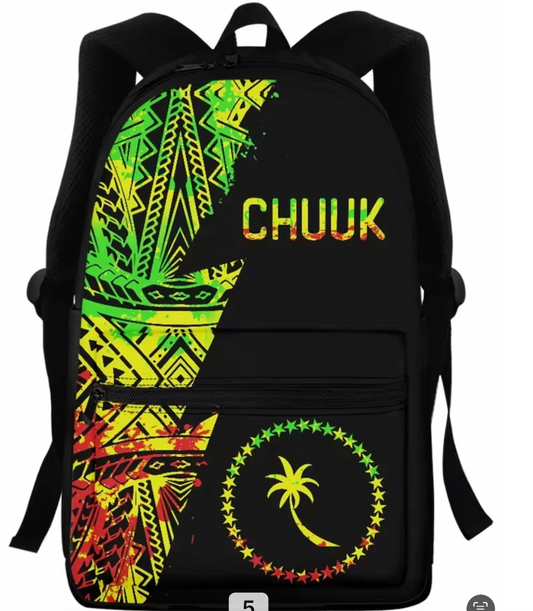 Micronesian Reggae Tribal Custom Backpack | Personalized School Bag | Polynesian Island Design